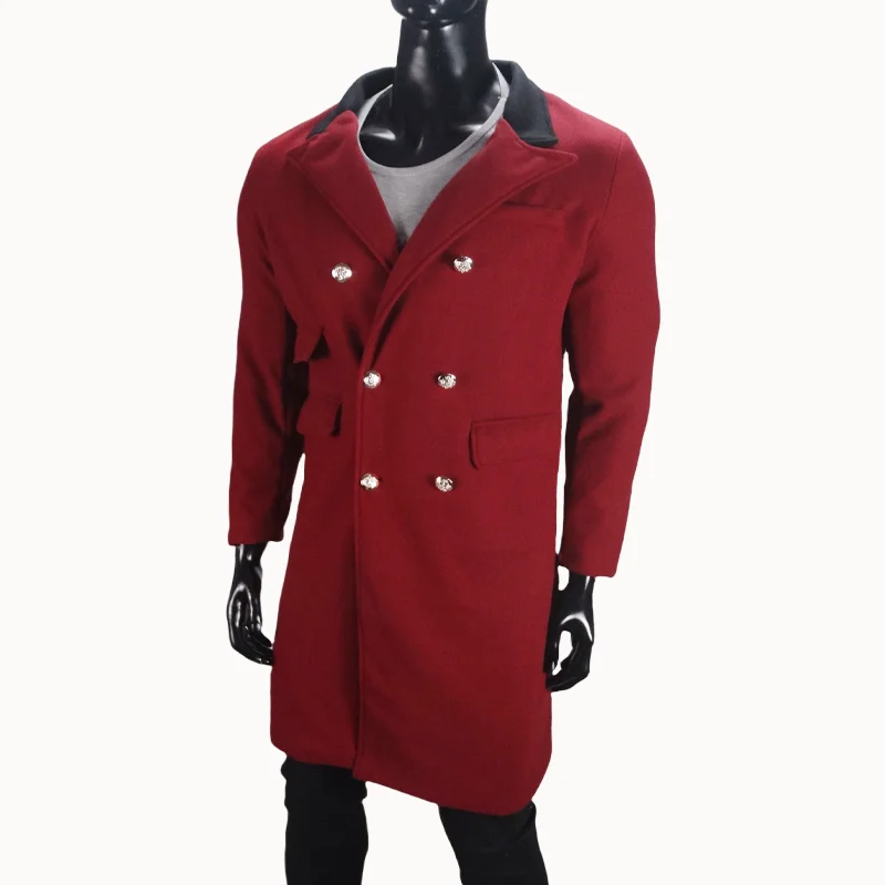 Coat Winter Men's Jackets Warm with Lining Men's Coat  X-Long Double Breasted Trench Multi-Pockets Male Clothing Eu Size M-XXL