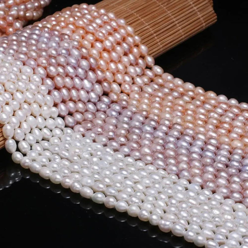 Natural Freshwater Pearl Beads High Quality Rice Shape Punch Loose Beads For Jewelry Making DIY Bracelet Neckalce Accessories - CRAVO ROSE