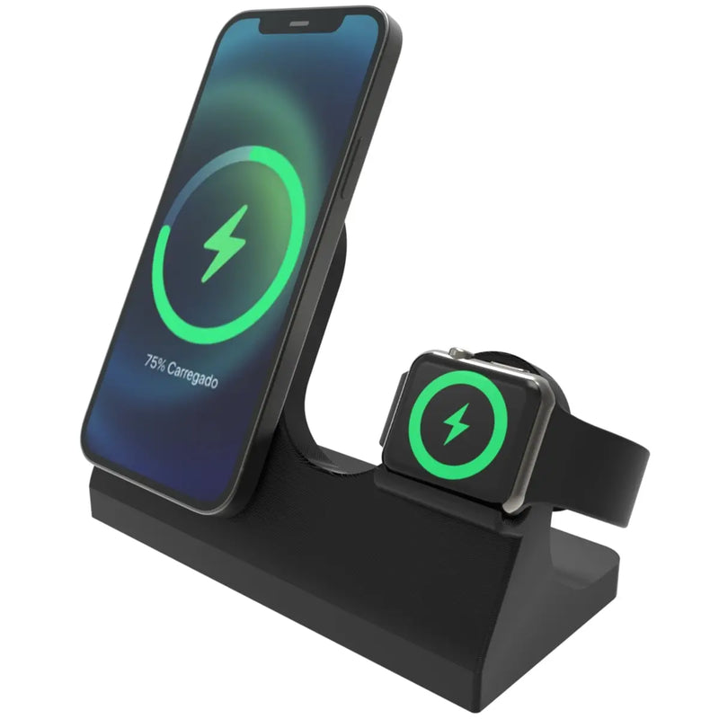 Suporte Stand de Mesa Compatível Carregador Magnético Magsafe Iphone e Apple Watch