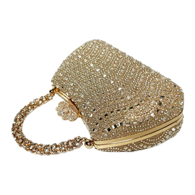 2024 New Luxury Fashion Diamonds Women's Handbags Full Rhinestone Design Party Clutch Bag Portable Tote Shoulder Messenger Bags