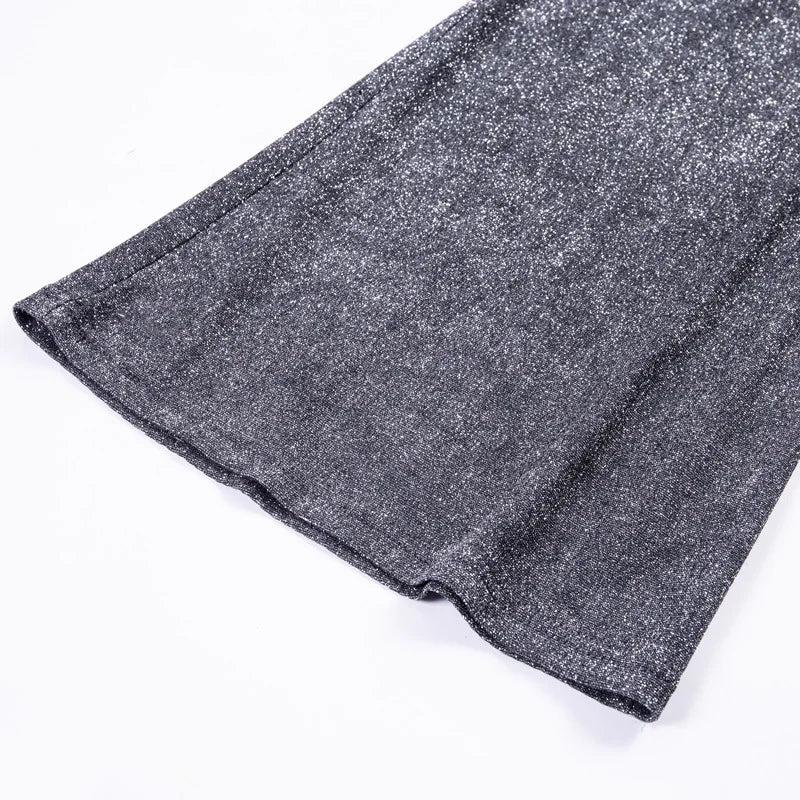 Fashion Elegant High Waist Pants Women's 2024 Spring Drape Straight Sequins Clubwear Trousers Y2k Aesthetics Vintage Streetwear