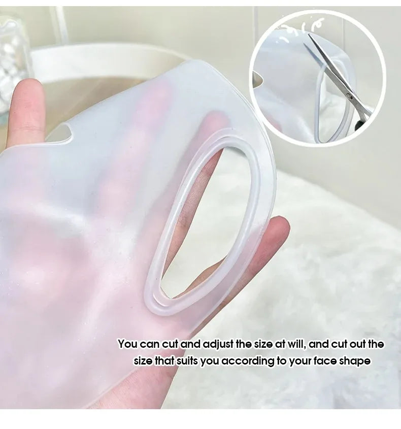 Máscara de silicone 3D para rosto e pele feminina, ferramenta para cuidados com a pele, máscara facial suspensa com gel, folha reutilizável, lifting antirrugas, firmador, ferramentas fixas para orelhas