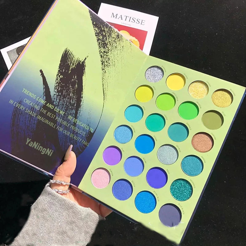 Paleta de sombras com 72/60 cores, pó perolado, glitter fosco, delicado, fácil de limpar, sombra cintilante, ferramenta de maquiagem colorida