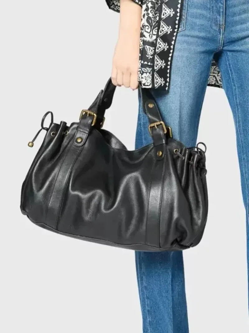 Women's Crossbody Simple Handbag Commuter Shoulder Boston Bag Stylish Versatile Work Bag Soft Polyester Interior