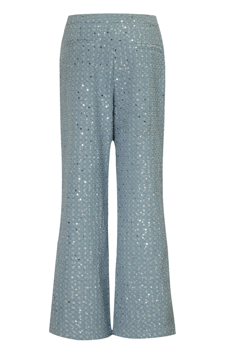 Conjunto Lantejoulas Denim Duas Peças Calças Conjunto Feminino Sexy Sem Alças Zíper Corset Regatas e Jeans Perna Larga Luxo Festa Clube Roupas