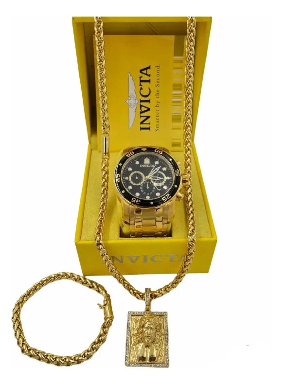 Watch + Kit 7mm Corded + Bracelet + Ping Gold Plated