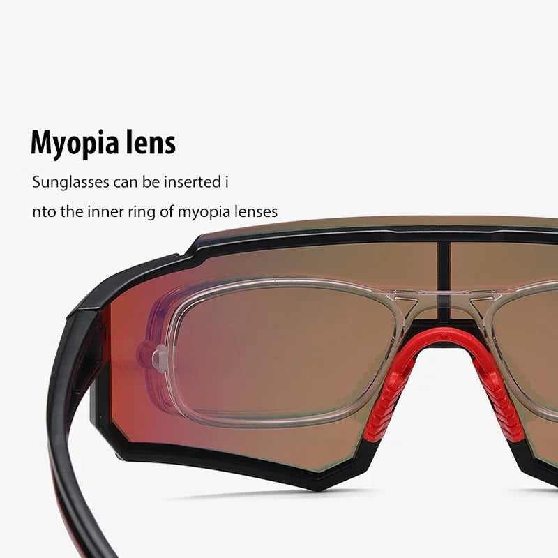 Polarized Sports Cycing Sunglasses  Men Women Myopic Frame Outdoor Sports Goggles Fit Over Myopia MTB Road Cycling Eyewear
