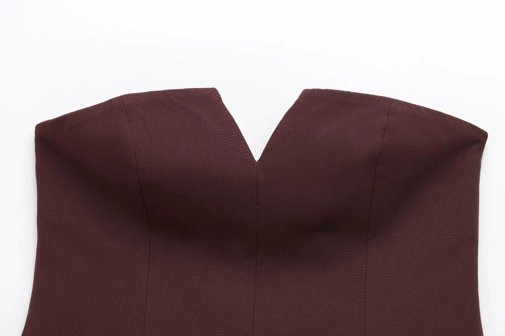 TFMLN Primavera Verão Feminino Sem Alças Crop 2025 Tops Básicos Sem Mangas Escritório Senhora Tops Tendência Rua Clássico Sólido Tops Tubo