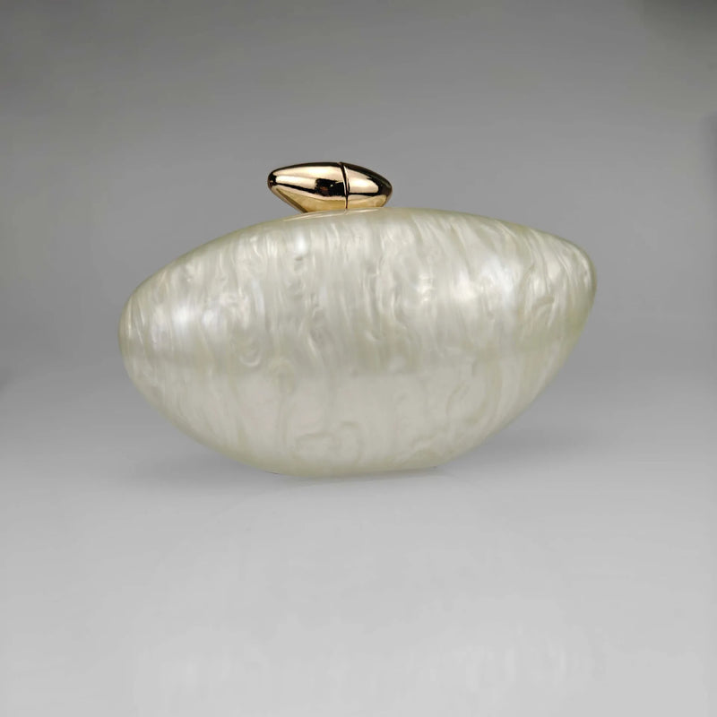 Shell Brand Pearl Brown Marble Acrylic Box Clutches Evening Bag Wedding Party  Female Mini Purse Evening Female Bridal Handbag