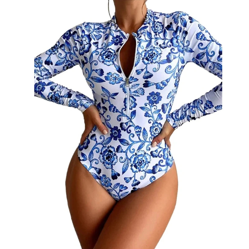 Women Sexy Swimwear One-piece Bathing Swimming Suit Printed Surfing Suits Beachwear Clothing Fashion Bikinis Swimsuit Woman New