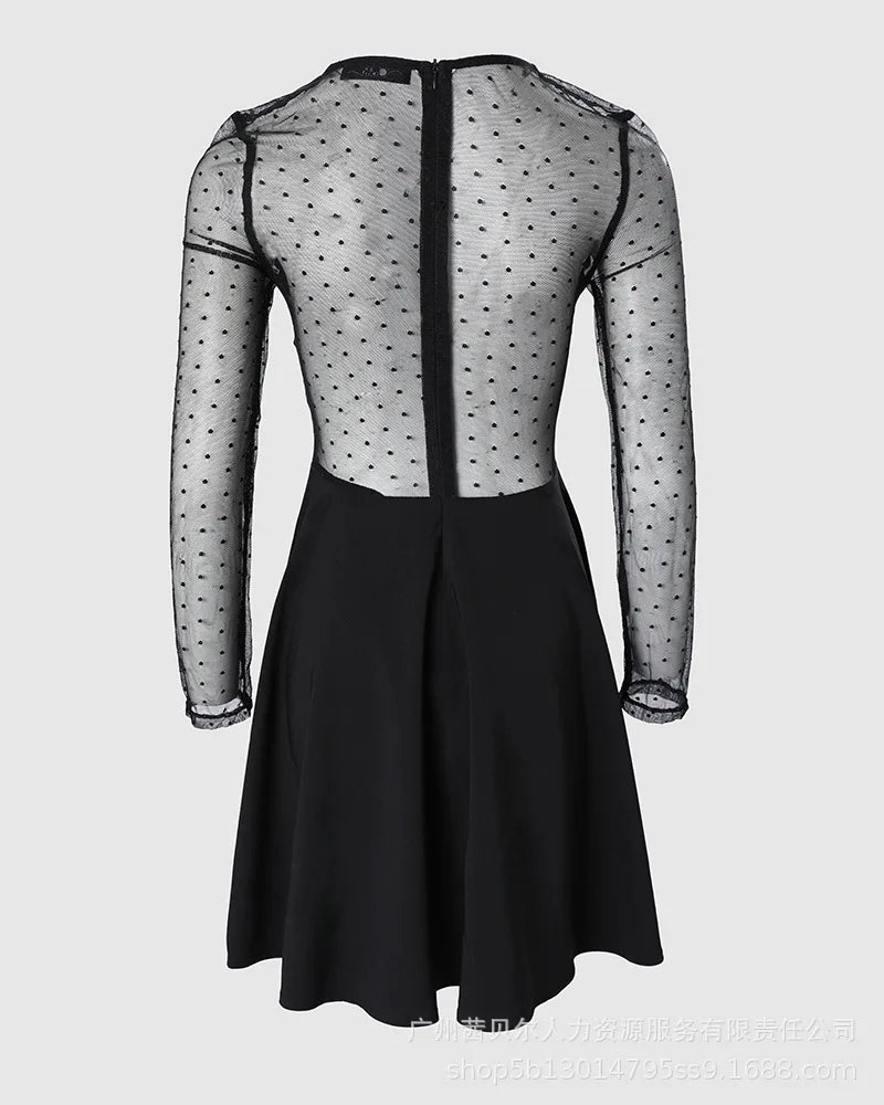 Women Dress Mini Dresses Sexy V Neck Lace A Line Slim High Waist Elegant Spring Black Bodycon Party Night Black Club Vestidos