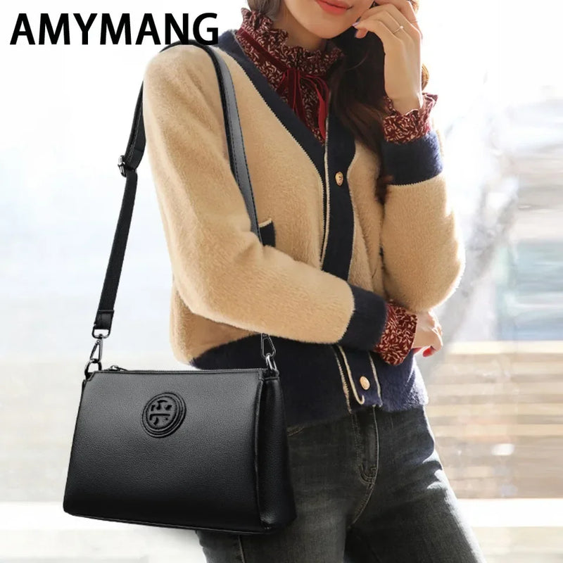 Versatile PU Crossbody Bag for Women Stylish High Quality Brand Design Zipper Solid Color Pattern Casual Daily Use Shoulder Bag