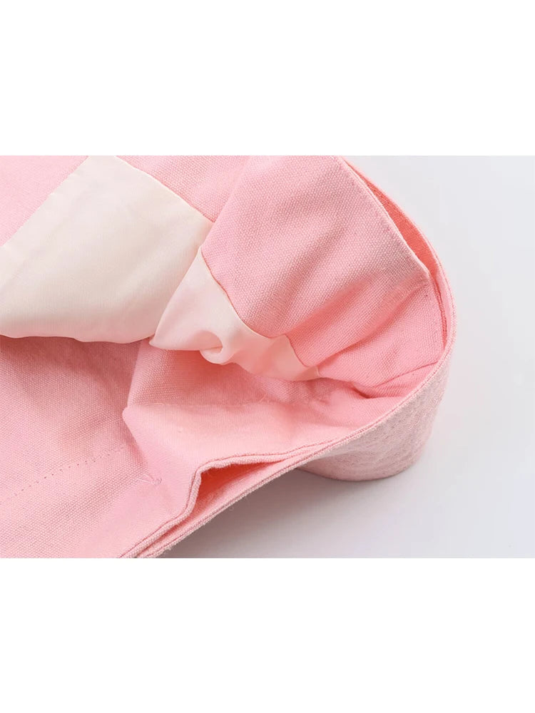 TFMLN Women Pink Stand-up Collar Jacket 2026 Trendy High Street Elegant Single-breasted Loose Coat Female Chic Outerwear ﻿