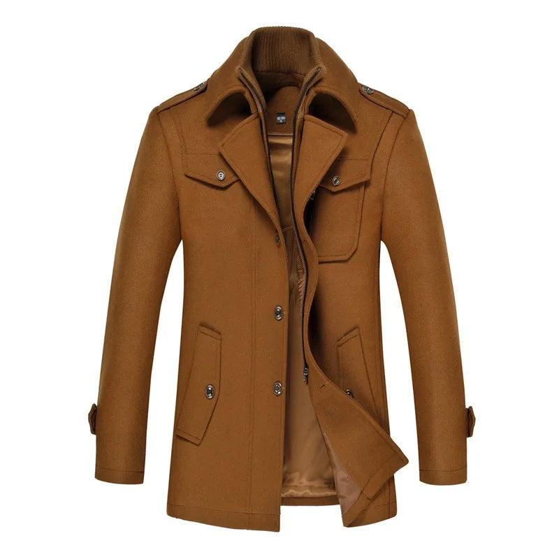 Casaco de lã masculino tamanho fino trench coat masculino casaco de lã grosso casaco de lã masculino - CRAVO ROSE