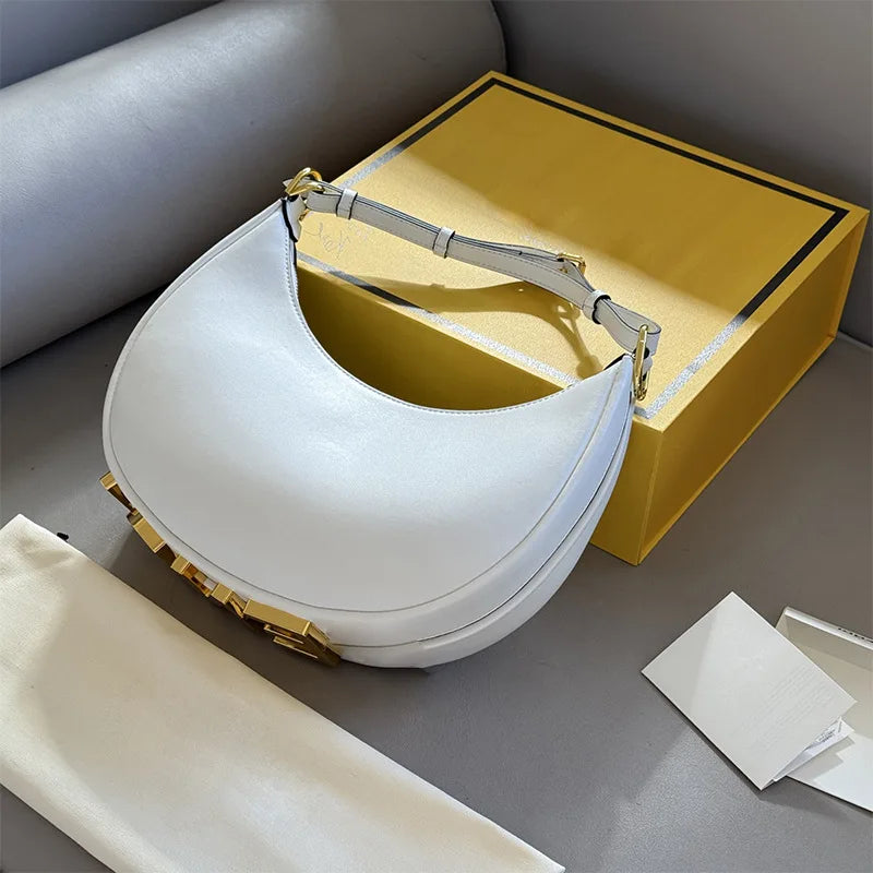 Novo 2025 graphy crescente saco de algodão linho lona revestido axilas ombro único bolsa feminina crossbody saco rua tendência - CRAVO ROSE