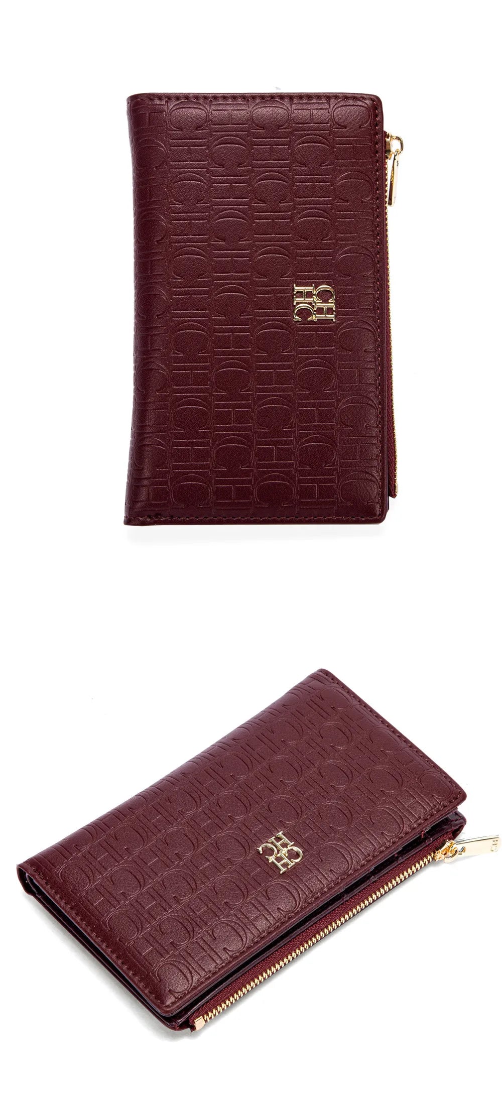 CH Luxury Wallet Card Leather Zipper Letter Printed Short Women's Handbag 2026 Trendy Coin Storage Bag