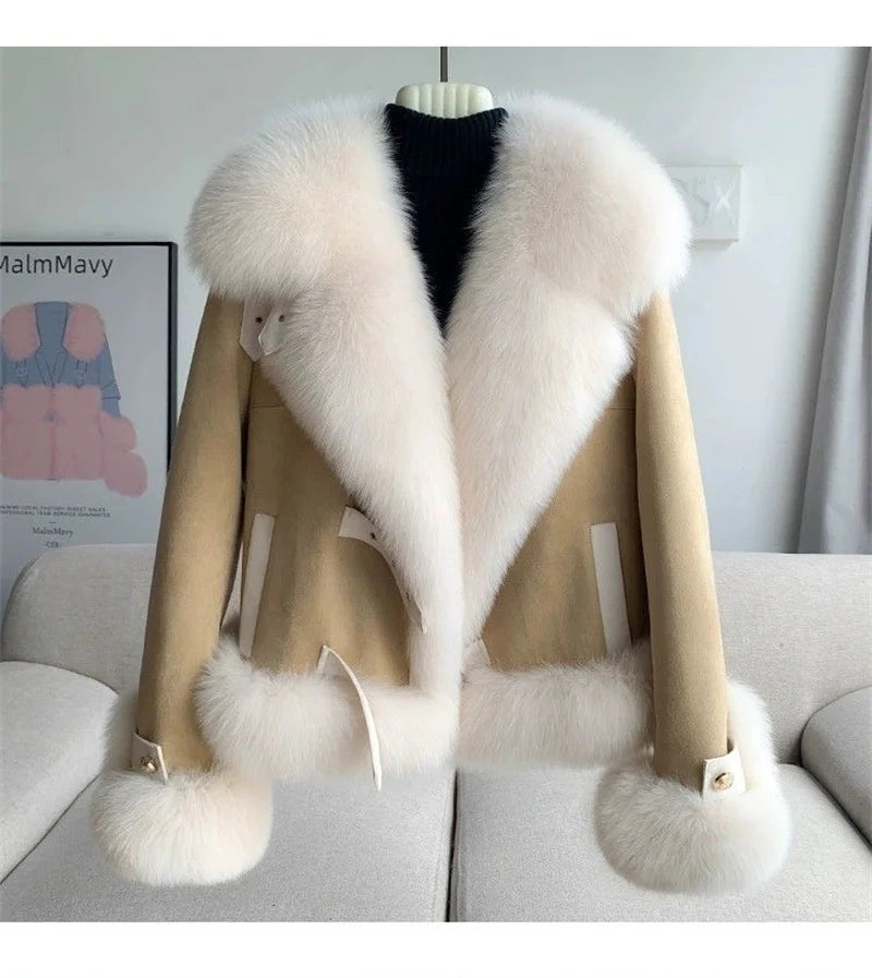 High End Fashion Faux Mink Fur Jacket 2025 New Winter Thicken Warm Elegant Fluffy Short Fur Coats High Quality Fox Fur Outwear