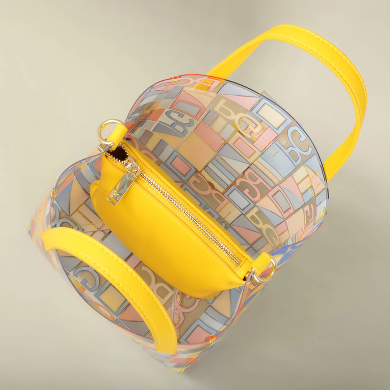 PG Bolsa Feminina Tote Nova Bolsa de Compras de Presente em Aço com Relevo e Pão de Mão