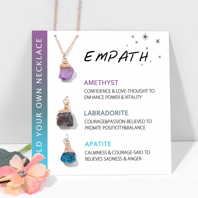 Healing Natural Stone Necklaces With Interchangeable Mineral Quartzs Pendant Necklaces For Women Balance Protection Card Jewelry