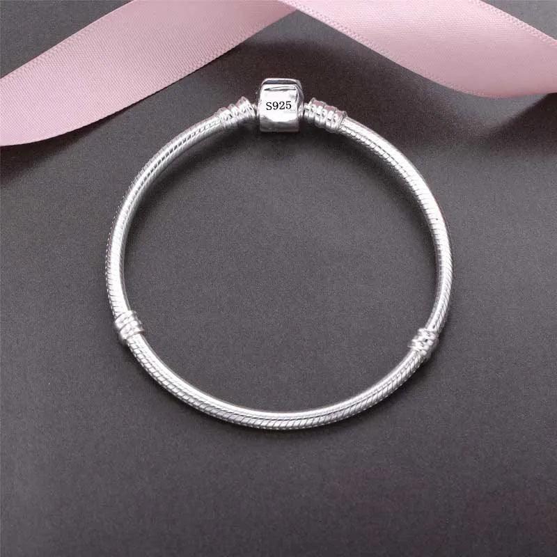 Handmade Original Fine Jewelry 925 Sterling Silver Charm Bracelet Soft Smooth Snake Bone Bracelets for Women - CRAVO ROSE