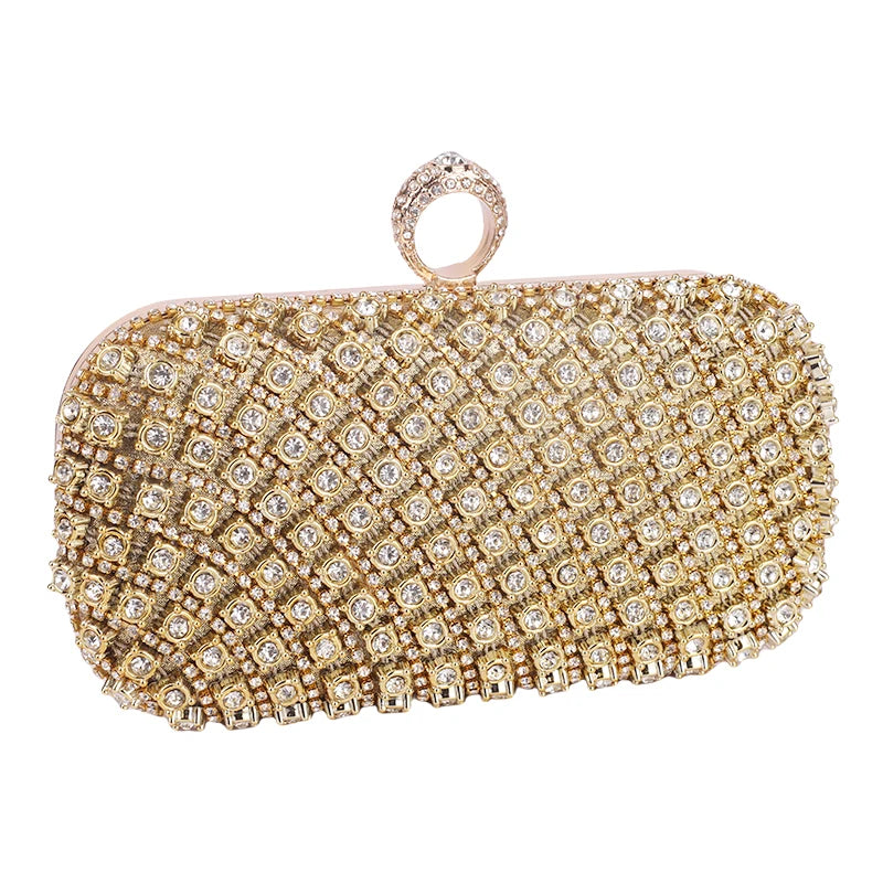 Small Rhinestone Square Purse Trend Luxury Designer Chain Shoulder Bag Women's Handbags Wallets Evening Bag For Wedding ﻿