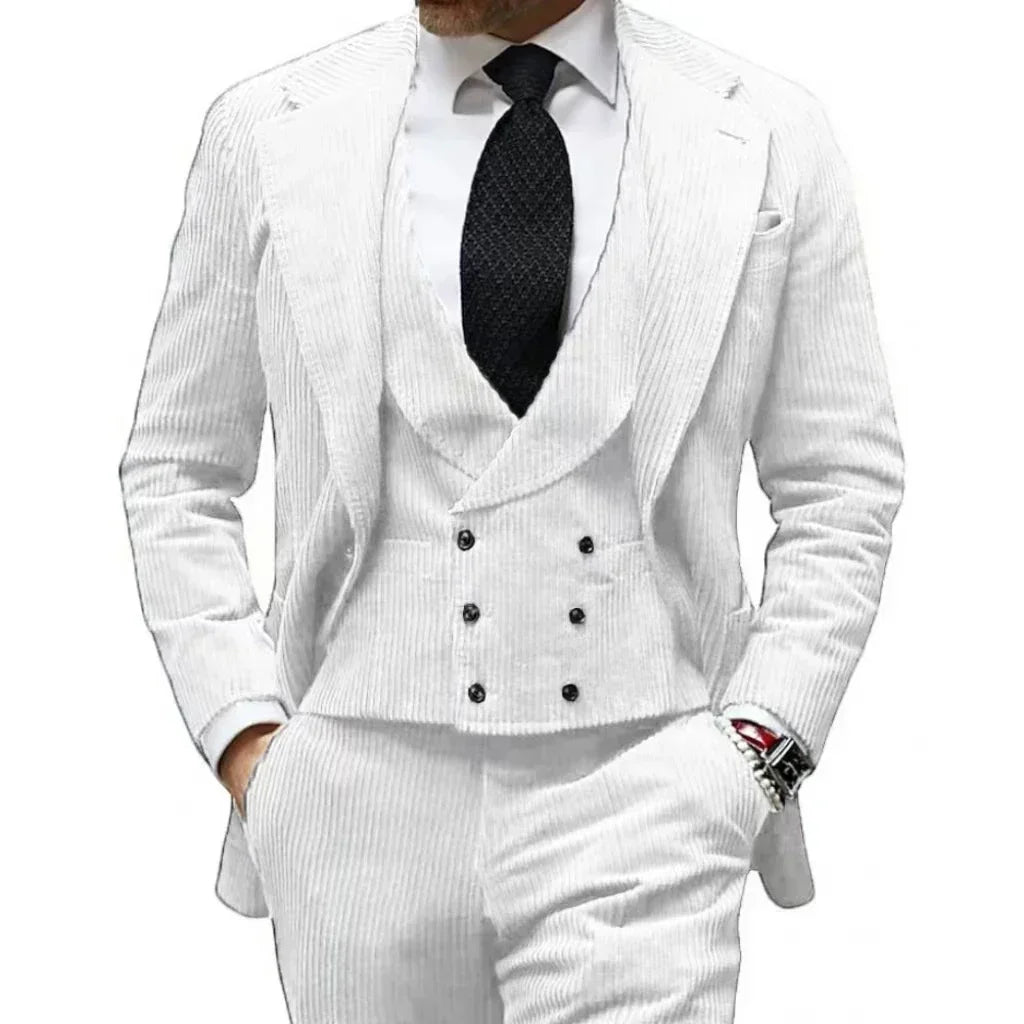 Velveteen-Men's Warm Velvet Suit, 3-Piece Set, Men's Clothing, Perfect for the Season