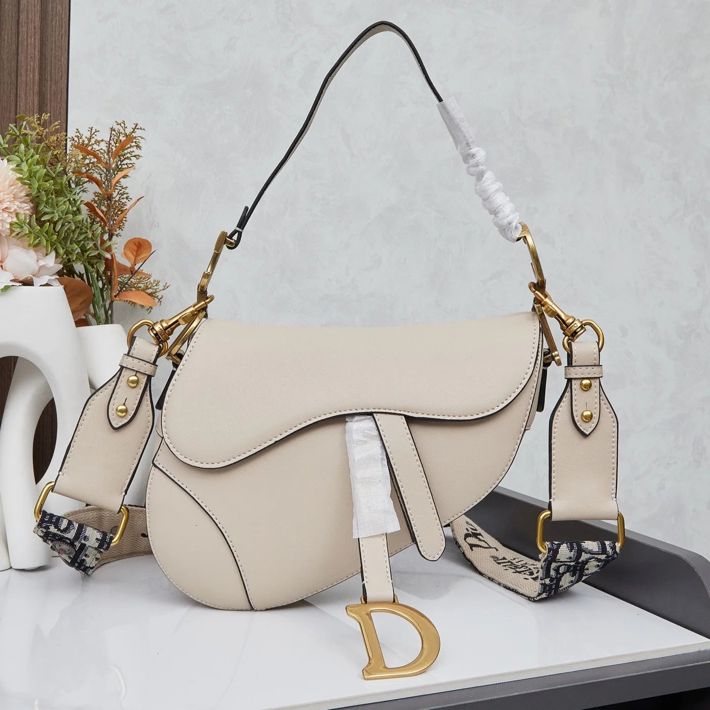 Bolsa crossbody feminina da moda com alça de ombro larga axilas pequena bolsa vintage bolsa de axila material de lona bolsa de sela - CRAVO ROSE