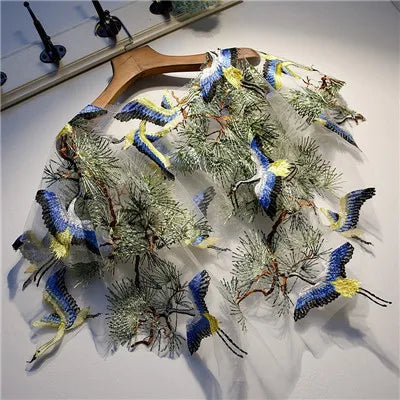 Capas e xales elegantes para mulheres, casaco solto com bordado, colete de renda, bolero, acessórios, casaco para festa, roupa externa WZ1826