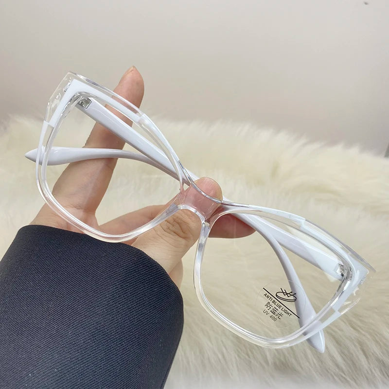 Women Spectacles Frames Anti Blue Light Computer Glasses Cat Eye Fashion Eye Protection Glass Clear Lens Brand Designer Ins - CRAVO ROSE