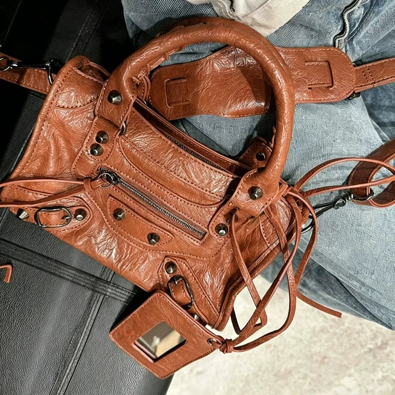City Motorcycle Shoulder Bag Tote Bag for Women Luxury Designer 2026 Autumn and Winter handbag crossbody Large Capacity