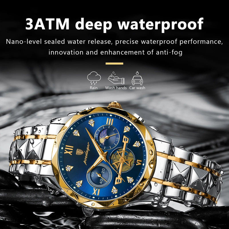 POEDAGAR Luxury Man Wristwatch Waterproof Luminous Chronograph Watch for Men Stainless Steel Men's Quartz Watches reloj hombre - CRAVO ROSE