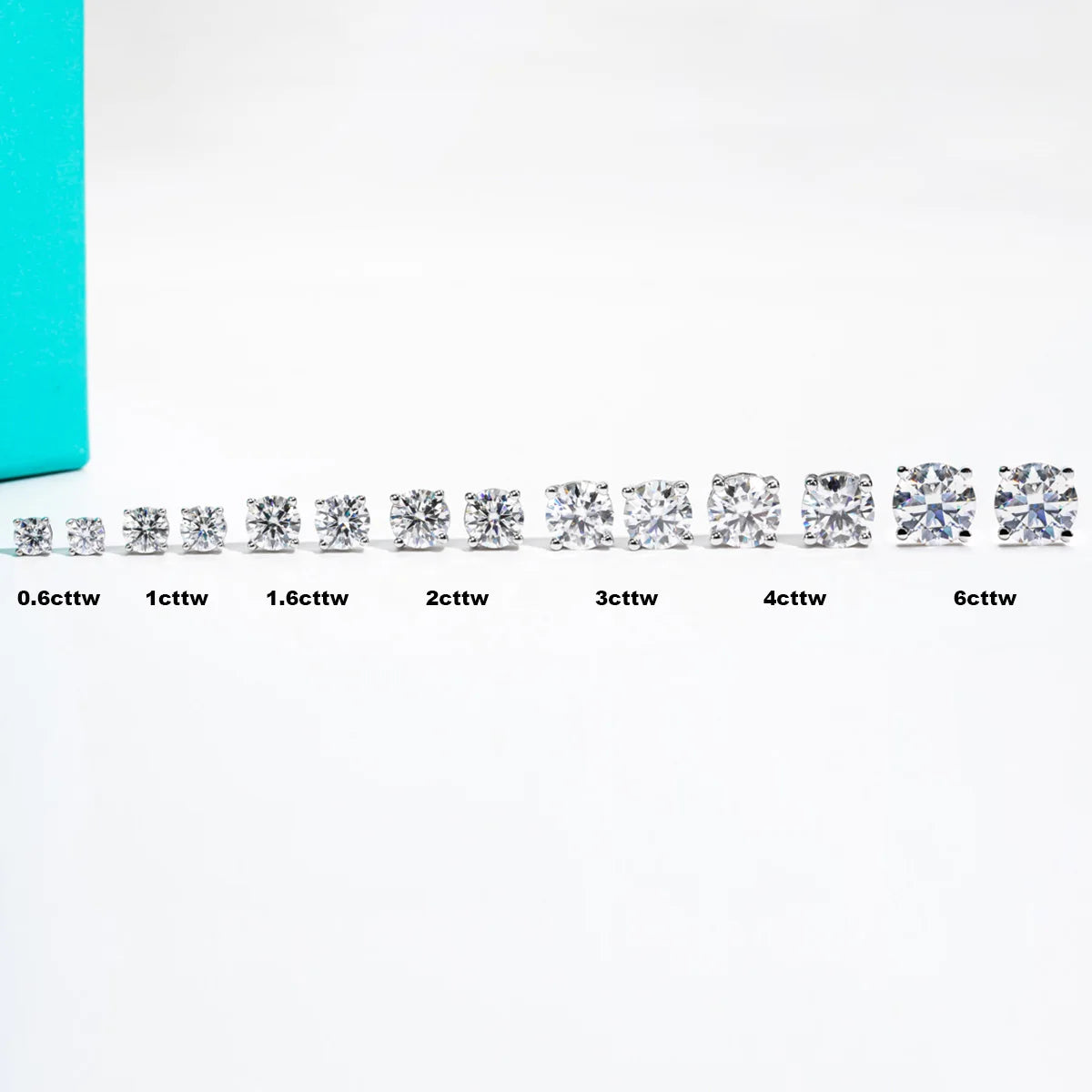 Anujewel 10k ouro 4/3/2/1.6/1/0.6ct moissanite brincos para mulheres real 10k ouro post anti-alergia brincos masculinos jóias - CRAVO ROSE