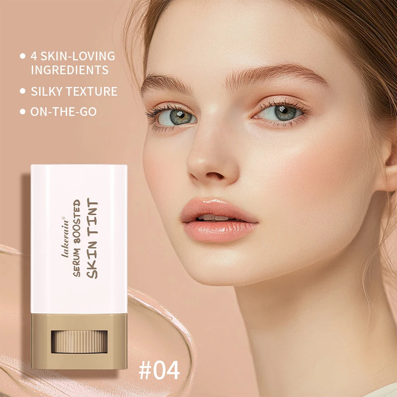 Base em bastão Balm Serum Boosted Skin Tint Base em bastão Suave Plumper Alta Cobertura Base Bronze para Viagem Make