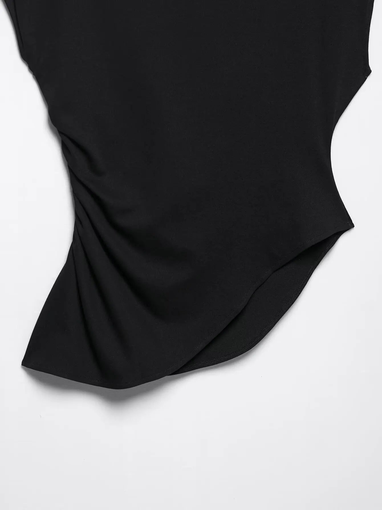 Nlzgmsj  2025 Summer Women's Ruched Asymmetric Crop Tops Women Casual Sleeveless Streetwear Short Tops