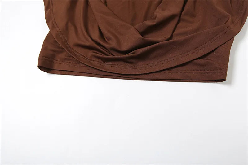 Conjunto de Calças Plissadas Decote em V Umbigo Exposto Sem Mangas Top Curto Slim Fit Calças Abraçando o Quadril