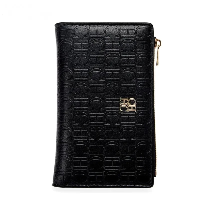 CH Luxury Wallet Card Leather Zipper Letter Printed Short Women's Handbag 2026 Trendy Coin Storage Bag