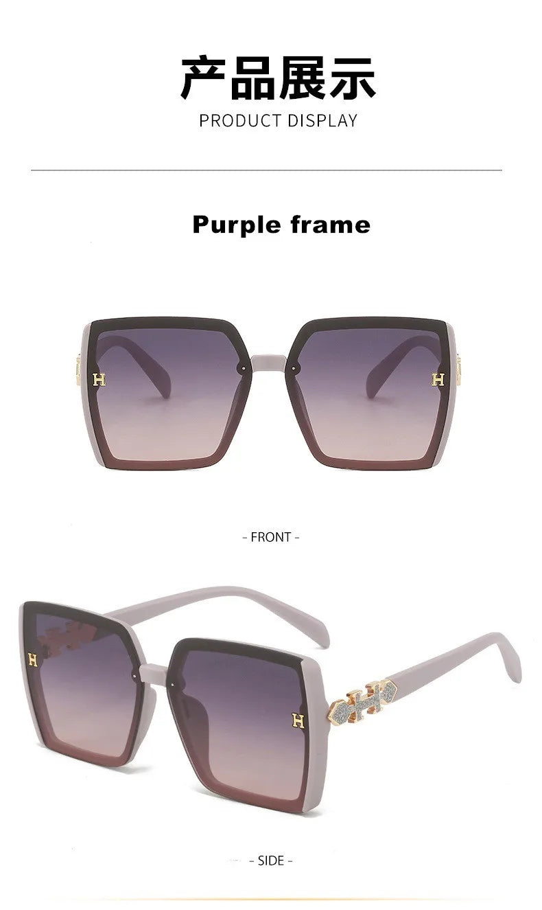 New Fashion Women's Sunglasses Light Luxury Travel Temple Letters UV400 Sunglasses(DS-3011)