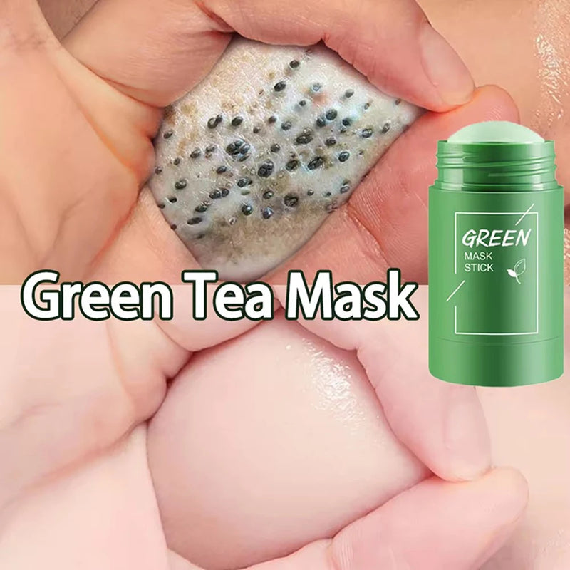 Máscara Facial Original Removedora de Cravos e Chá Verde Sólida, Trata Acne, Manchas e Pontos Pretos, Creme em Bastão para Limpeza, Diminui Poros e Cuidados com a Pele