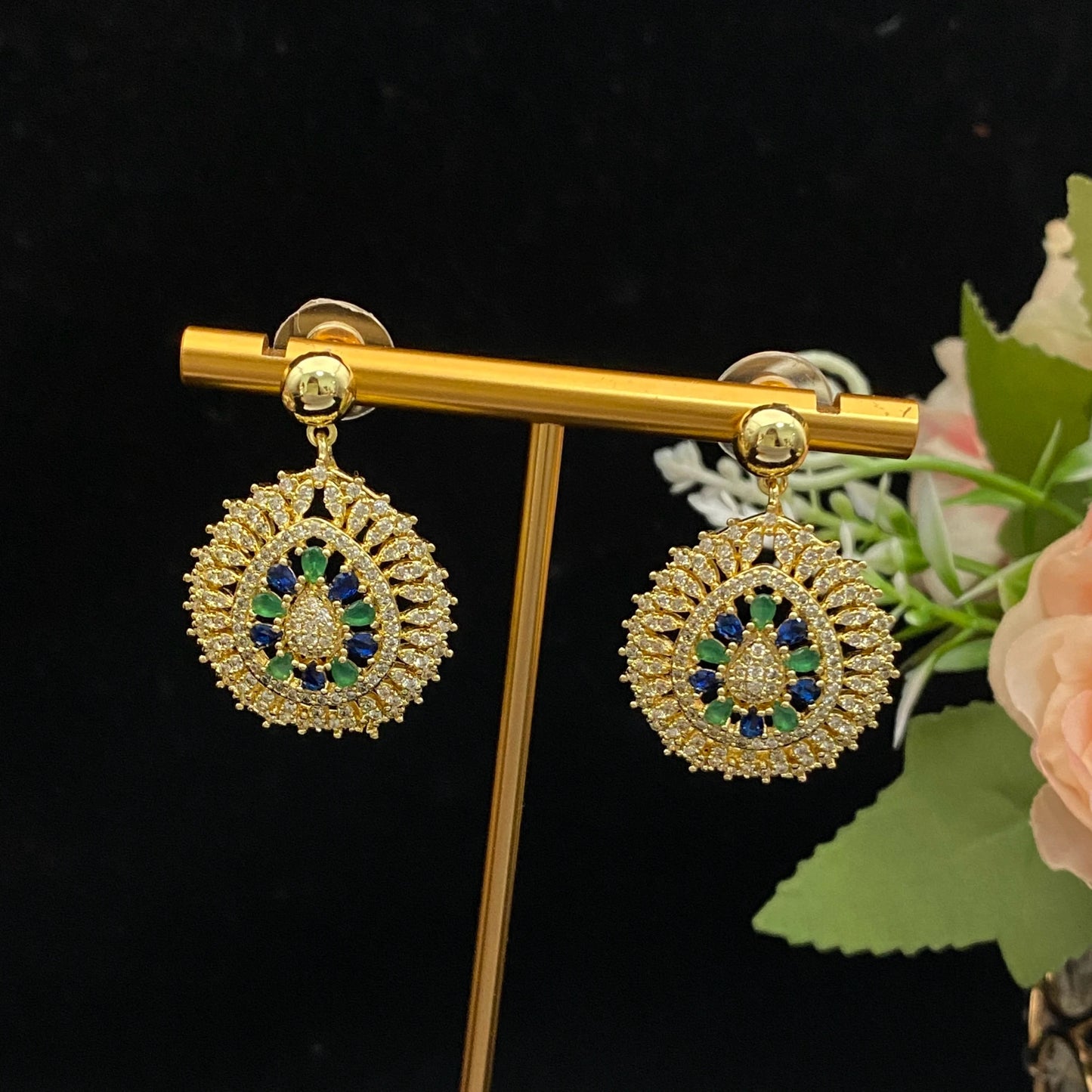 JRH Noble and Elegant Women's Jewelry Mixed Color Gemstone Zircon Set Necklace Earrings Ring Bracelet Suitable for Wedding Party