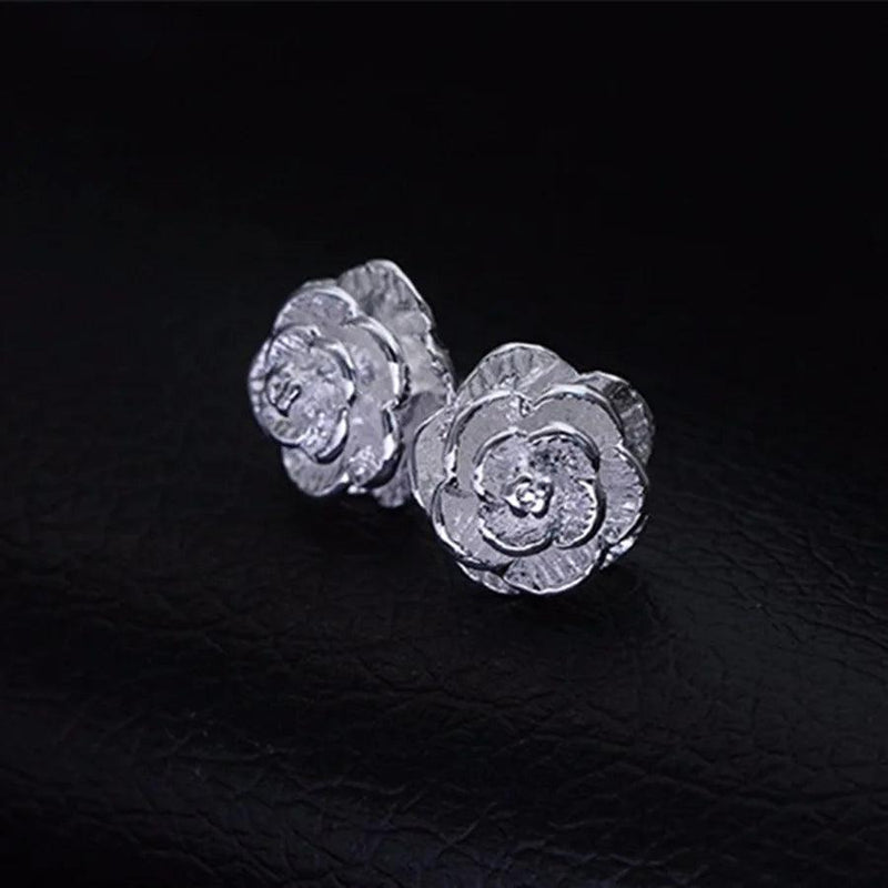 Fine 925 Sterling Silver Charm Flower Necklace Earring Bangle Jewelry for Women Retro Set Wedding Gift TRENDY Lovely - CRAVO ROSE