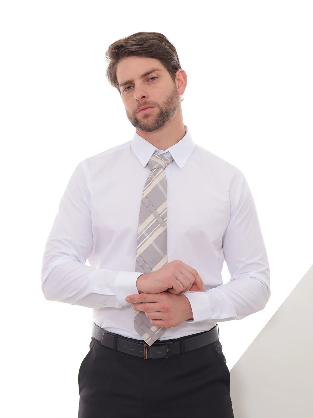 White Slim Long Sleeve Social Shirt