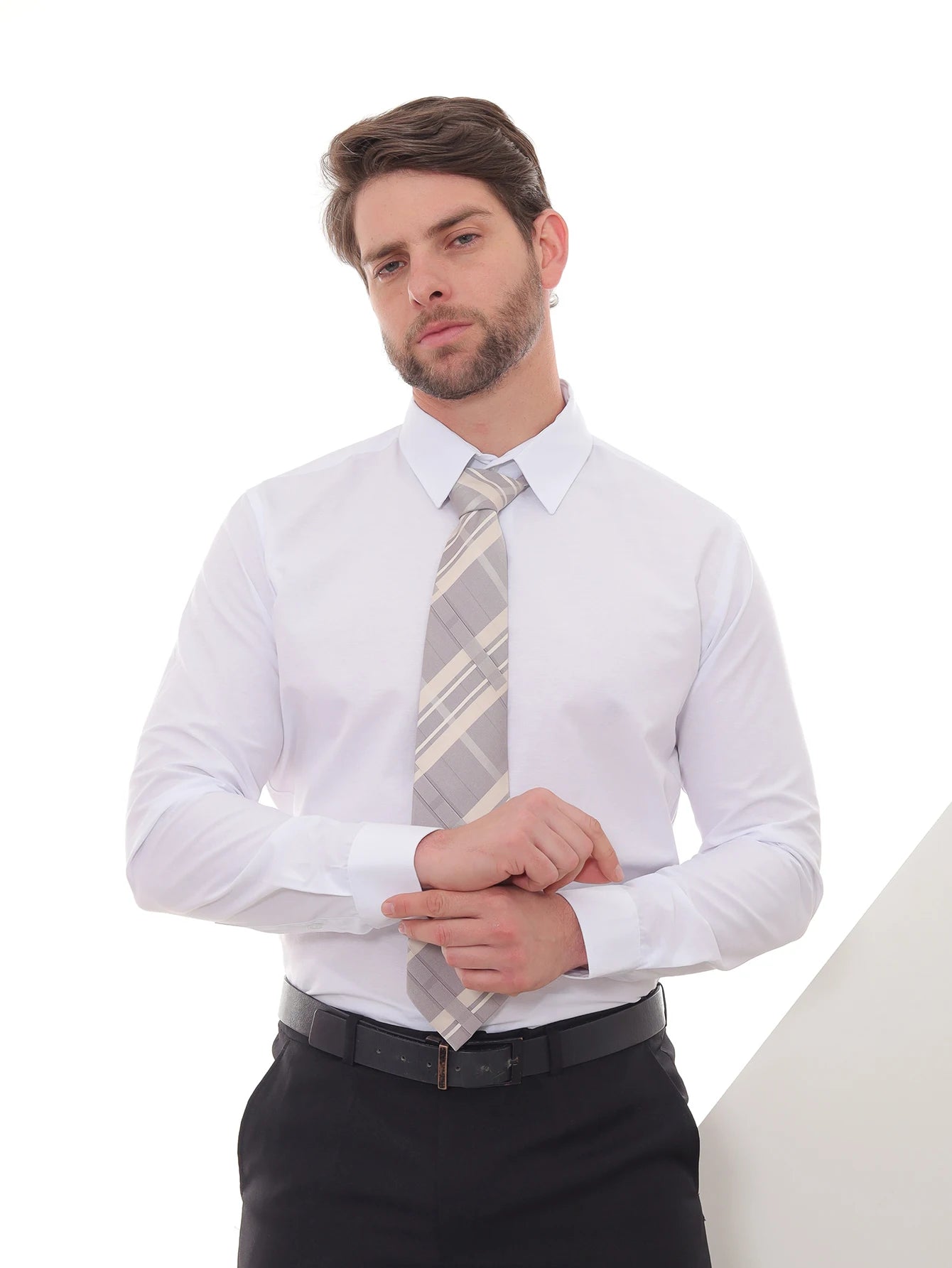 White Slim Long Sleeve Social Shirt