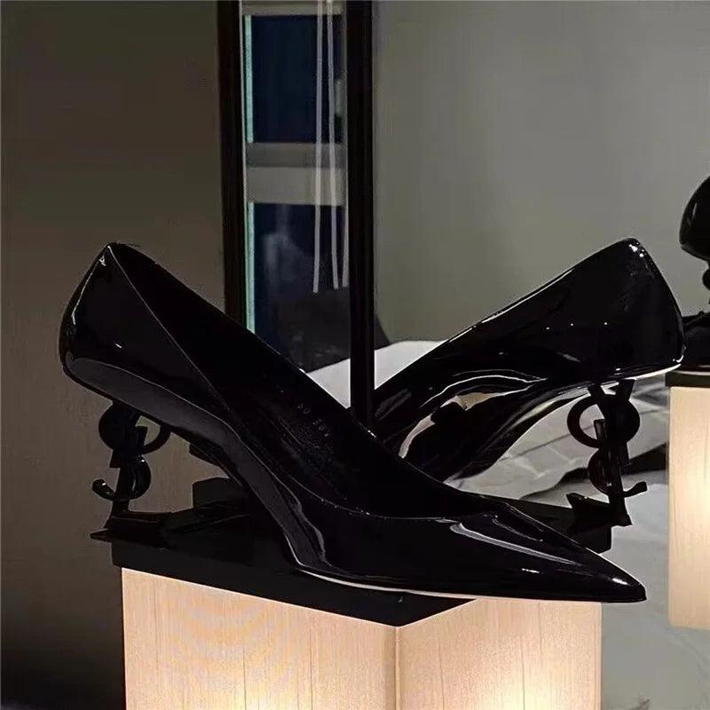 2024 Fashion High Heels Women Silk Luxury Designer Sandal Metallic Flower Square Toe Pointed Fine Heel Party Dress Shoes Pumps - CRAVO ROSE