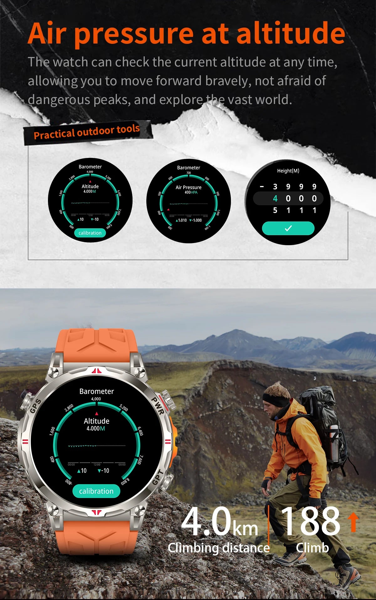 2025New Military T-Rex3 Ultra GPS SmartWatch Built in GPS Compass Altimeter Barometer 5ATM Waterproof 650mAh Sports Bracelet Men