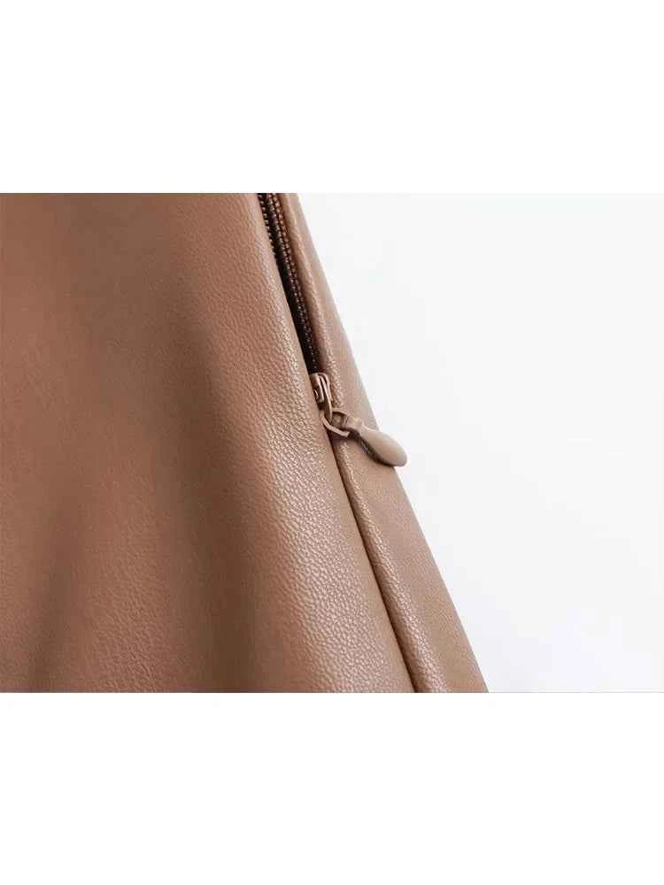 HH 2024 Women's Faux Leather Pants High Waist Straight Leg Trousers Fashion Female Streetwear Stylish Stretch Pencil Pants