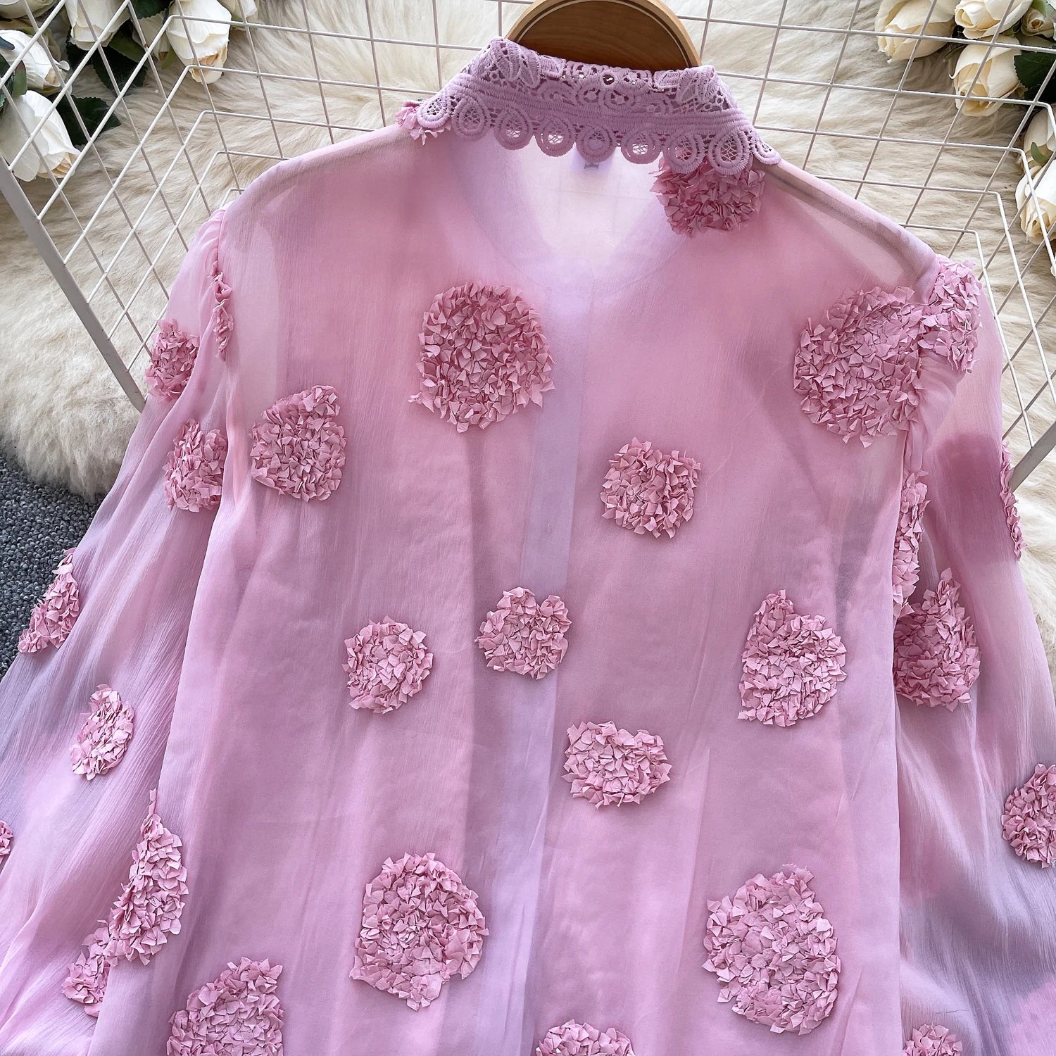 Blusa básica de manga comprida, gola polo vintage, gravata, abotoamento simples, solta, com strass, moda urbana francesa, blusa de outono