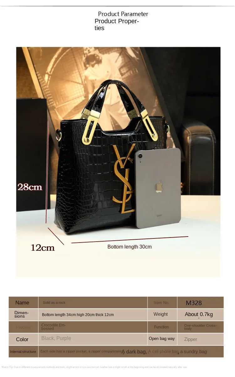 2025 new all-match alligator print atmosphere middle-aged women bag large capacity Tote bag