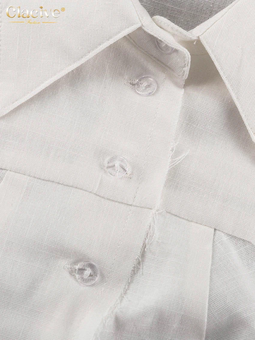 Conjunto de Duas Peças Elegantes Camisa de Manga Longa com Cintura Média Calças Largas Conjunto Streetwear