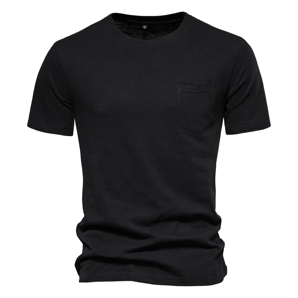 100% algodão camiseta casual macia fitness camisetas finas roupas masculinas gola redonda manga curta camiseta sólida