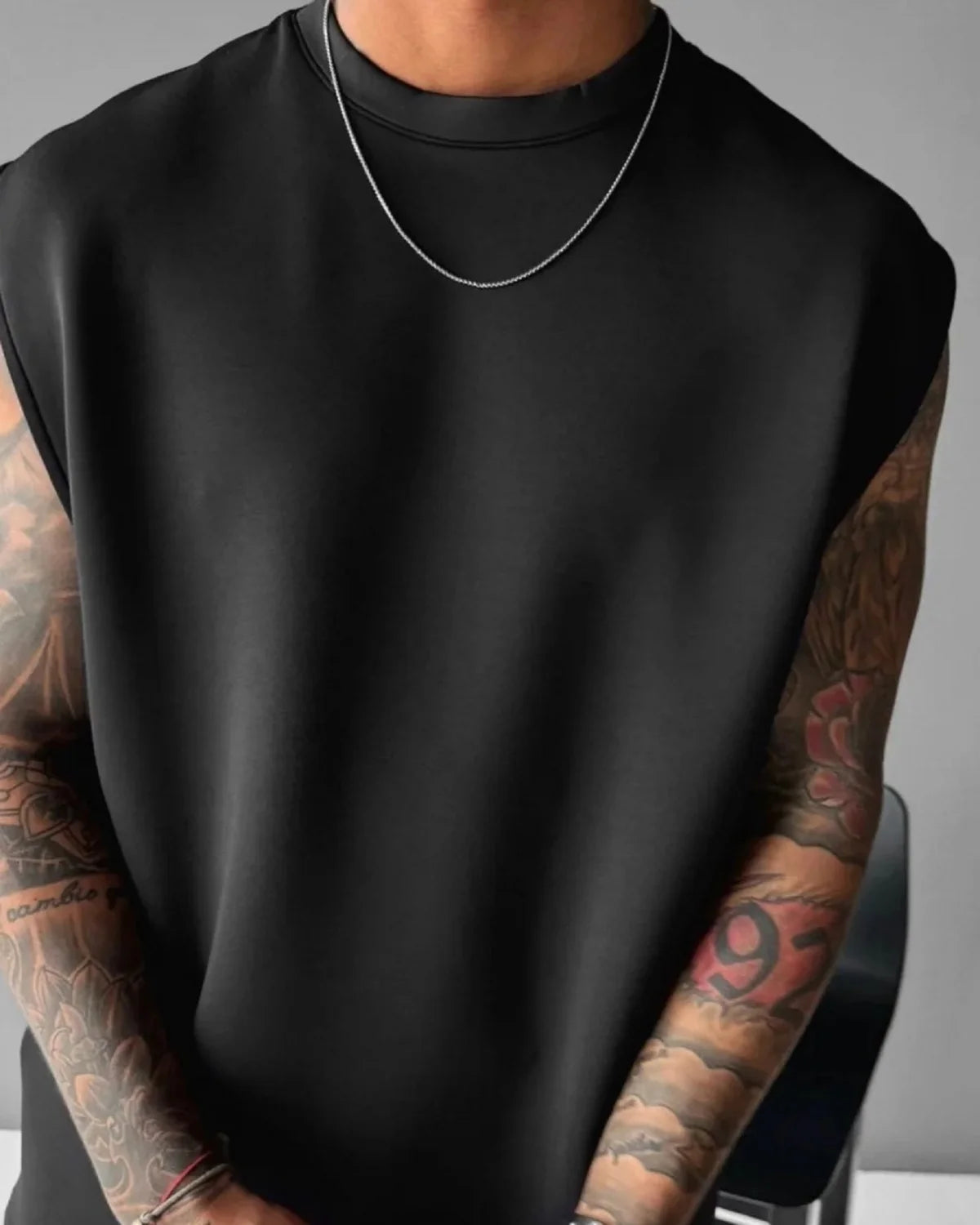 Terno esportivo sem mangas 2025 calças casuais masculinas de cor sólida, colete de roupas masculinas, conjunto de duas peças